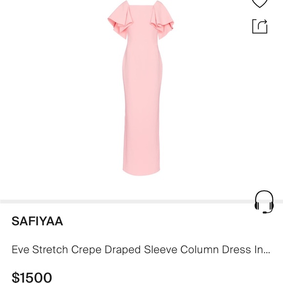 SAFIYAA Eve Stretch Crepe Draped Sleeve Column Dress 10 - Picture 3 of 16